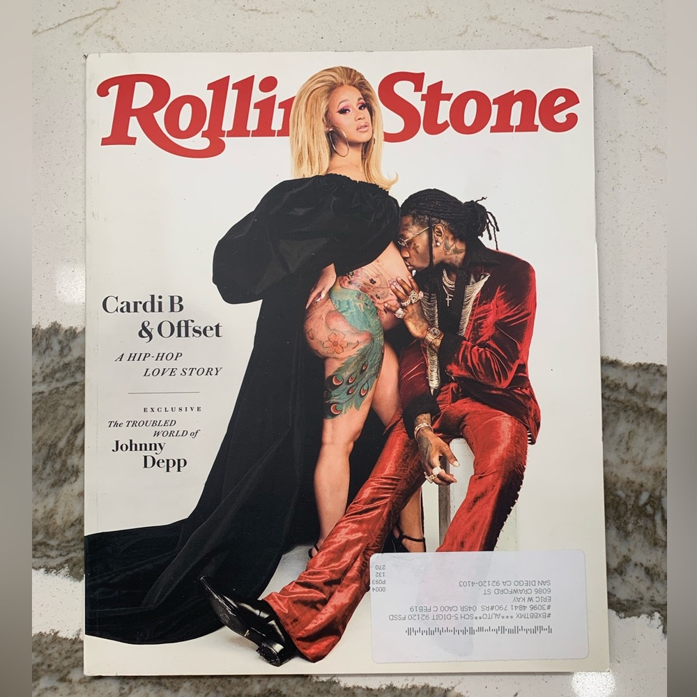 CARDI B & OFFSET Rolling Stone TAYLOR SWIFT Britney GWEN Beyonce JOHNNY DEPP JLY